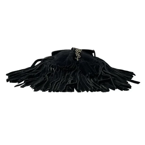 Saint Laurent Paris Shoulder Bag Anita Black Fringe - Picture 5 of 15